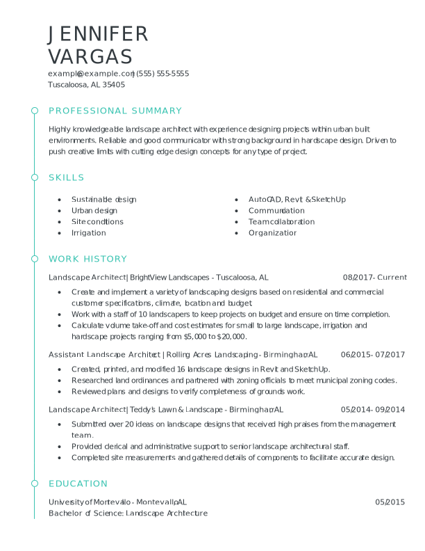 Landscape Architect Resume: Examples & Tips