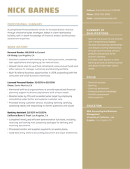 Professional Personal Banker Resume Example MyPerfectResume