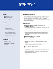 Pharmacy Technician Resume Example MyPerfectResume