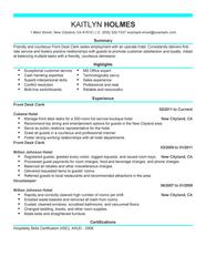 Front Desk Clerk Resume Example MyPerfectResume