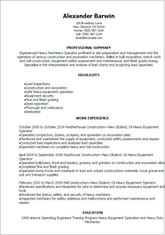 Heavy Equipment Operator Resume Onlinecashadvancesskkw