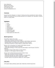 Apparel Production Manager Resume Example MPR