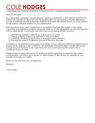 Assistant Teacher Cover Letter Examples MyPerfectResume