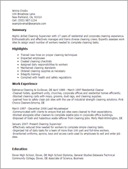  1 Cleaning Supervisor Resume Example MyPerfectResume