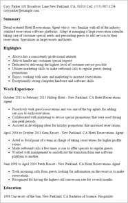 Hotel Reservations Agent Resume Example MyPerfectResume