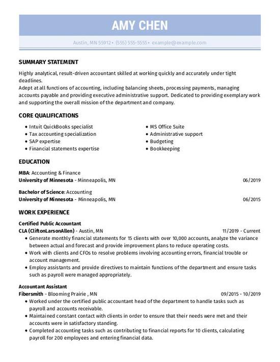 Accountant CV Examples & Templates