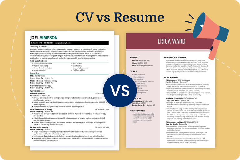 Cv Vs Resume Differences