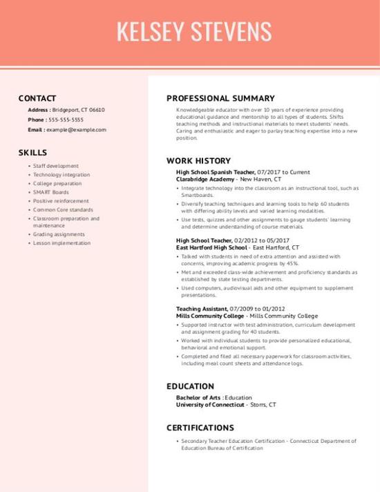 High School Teacher Resume Examples & Templates