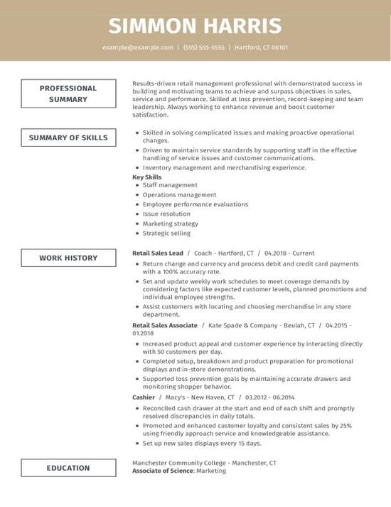 Retail Sales Associate Resume Examples & Templates