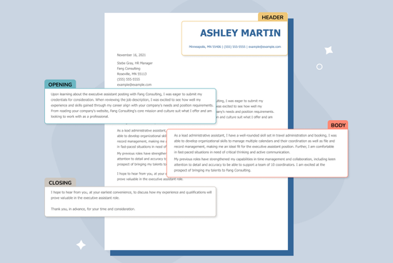 Basic cover letter design for resume applications