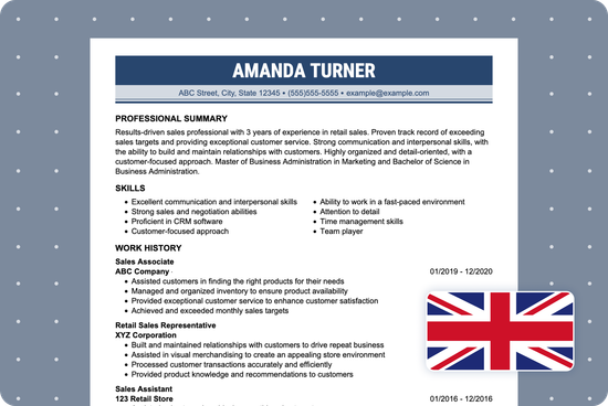 Uk Resume Example