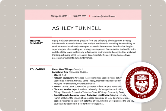 University of Chicago Resume Template (Guide & Examples)