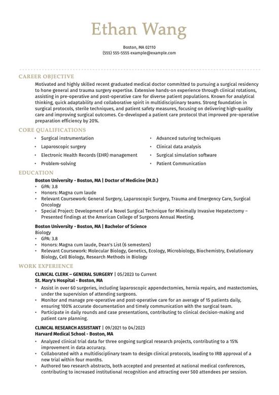 Surgeon CV Examples & Templates