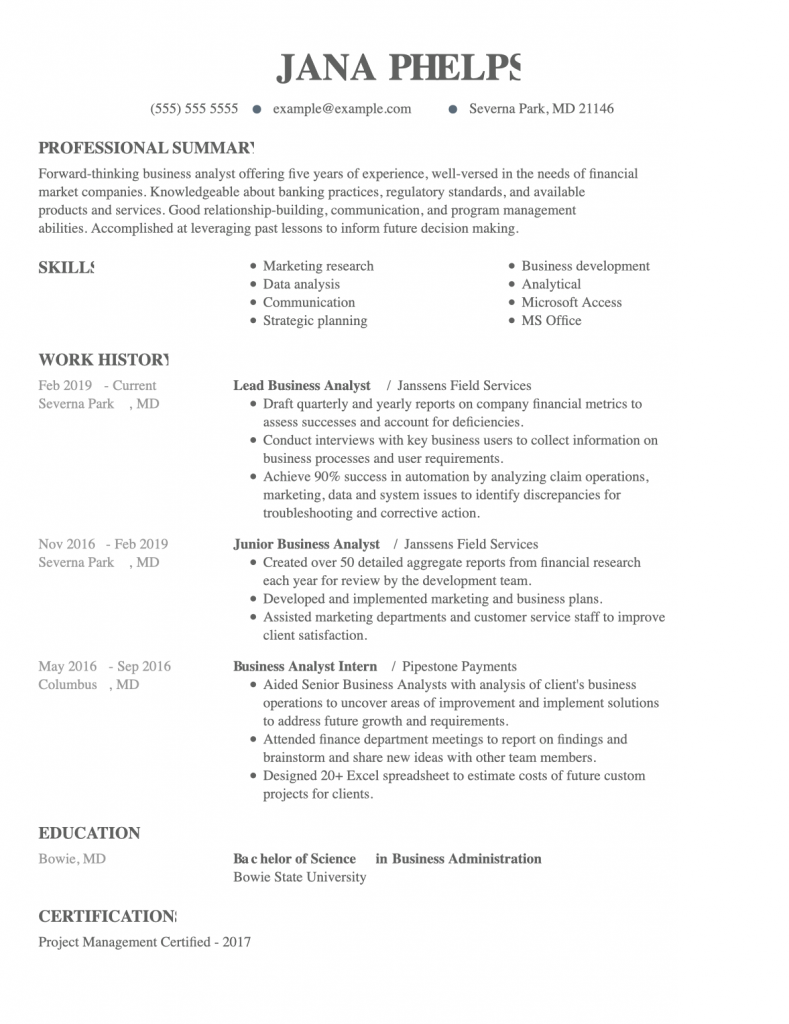 Pre Structured Resume Template