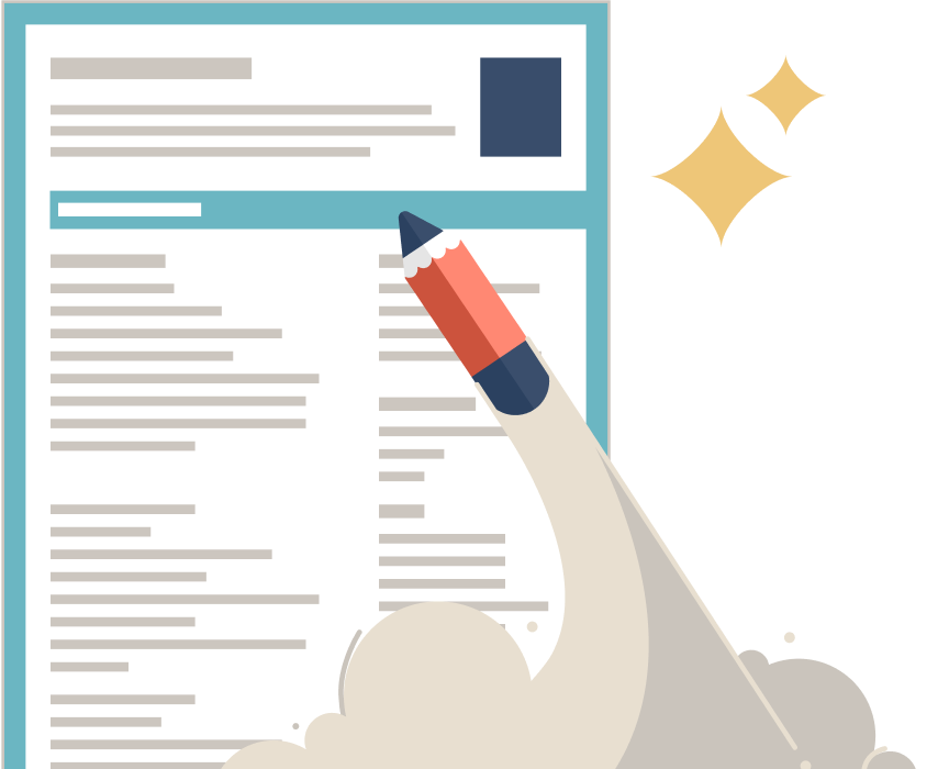 Graphic promoting CV building tools