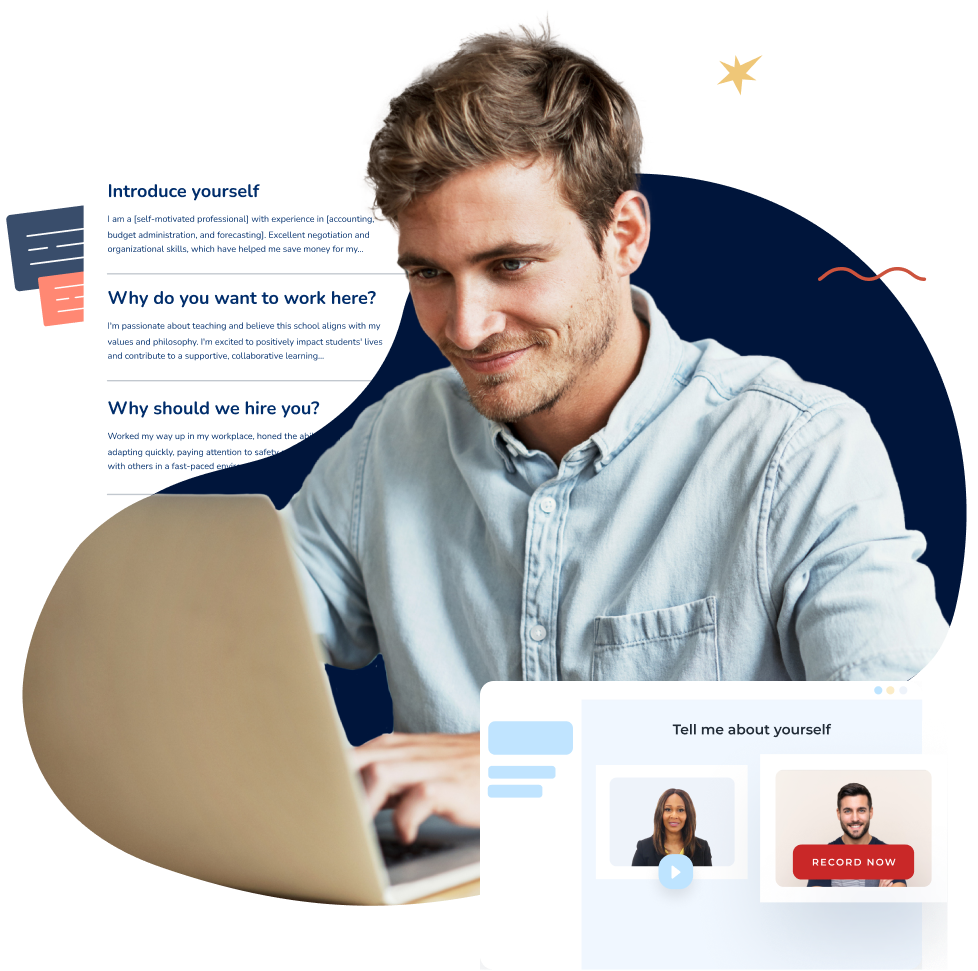 Graphic banner for interview preparation resources