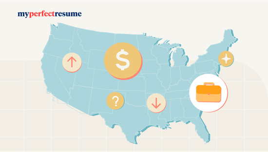 Map image showing best job opportunities by state